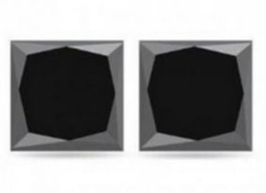 Natural Pairs Black Diamond Princess Cut 3.72Ct