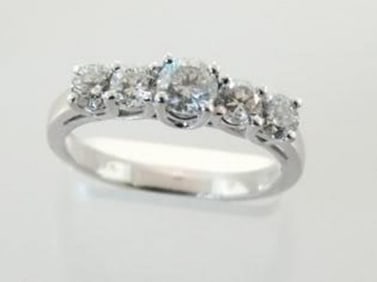 Anniversary Diamond Ring 1. 12Ct 14k White Gold