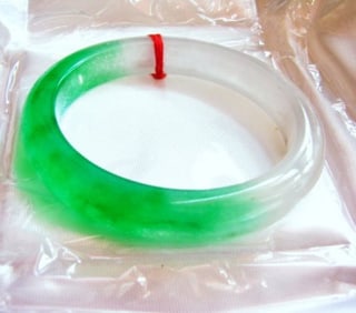 Natural Jadeite Jade Bangle Grade "B" Size:7.75
