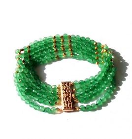 5 Layer Amazonite Bead Bracelet Gold Filled Clasp
