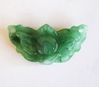 Natural Green Jadeite Jade Lily Flower Pendant