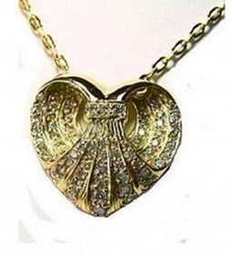 Heart Pendent Diamond 2.41Ct 14k Yellow Gold