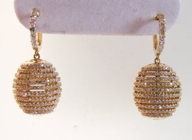 Creation Diamond Dangle Earring 2.45Ct 18kY/g Over