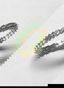Diamond/Emerald Eternity Ring 4.30Ct 14K Y/g: Gem Type: Natural Emerald/Diamond Qty: 1 Condition: New Item: Ring (Size: 6.5) Band thickness: 2-3mm Total diamond weight: 1.05 carat round brilliant (76 pieces) Clarity: SI1, Color: H, Treatment: Non