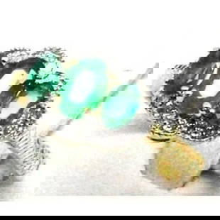Anniversary Emerald Diamond Ring 1.40CT 14k Y/G: Diamond: .30 carat round brilliant (Clarity: SI-1, Color: H, Treatment: None) Emerald: 1.10 carat oval Facet Clarity: SI, Color: Green,Treatment: None Origin: Columbia Hardness: 7 Metal: 14k Yellow go