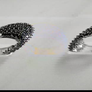 Creation Black Diamonds 2.85Ct 18k B/g Overaly: Creation Black Diamonds Ring & High Quality item Clarity: Opaque Color: Fancy Black 114 Pieces: 2.85 carat Item: Band Setting name: Micro Pave 18k Antique gold overlay of pure 925 silver weight: 5.43