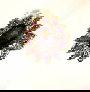 Smoky&Amethyst Ring 4.78Ct 18k B/g Overlay: Gem Type: Natural Smoky Topaz&Amethyst Ring Total Weight :4.78 Carat Oval Facet Clarity :VS ,Color: Brown,Treatment: None Measurement:10x8mm Origin: Brazil 12 Pieces,Size :3 mm Each Metal: 18k Black g