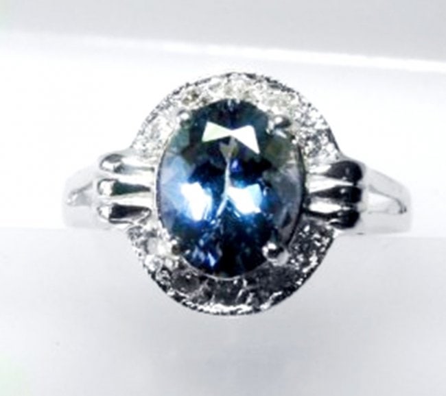 Natural Tanzanite & Diamond Ring 2.03Ct 14k W/g (1 of 3)