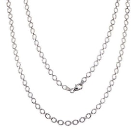 Sterling Silver Diamond Cut 26 inches Chain White