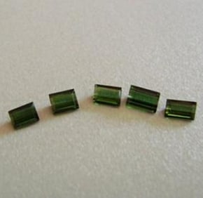 5 Pcs Green Tourmaline Octagon 2.03Ct 5mm to 4mm