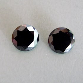 Natural Pairs Black Diamond Round 2.07Ct Size: 6.5x4.4mm