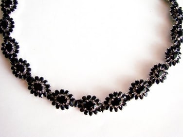 Natural Sapphire Necklace 84.62CT 18K W/g Overlay