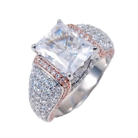 Creation Diamond Ring 5.50Carat 18k W-R/g Over