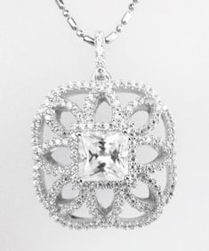 Pendant Diamonds Creation 4.05ct 18k W/g Overlay