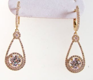 Creation Diamond Earrings 3.94Ct 18kY/g Overlay