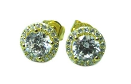 Creation Diamond Stud Earring 2.40Ct 18k Y/g Over