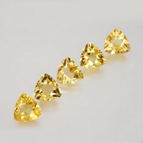 Natural Yellow Beryl 5 Pieces Trillion Cut 2.96Ct