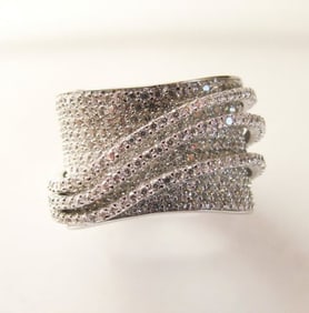 Creation Diamond Ring 5.68Ct 18k W/g Overlay