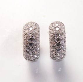 Creation Diamond Earrings 2.00Ct 18k W/G Overlay