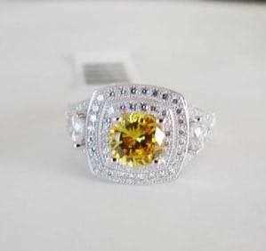 Creation Diamonds Ring 2.15Ct 18k W/g Overlay