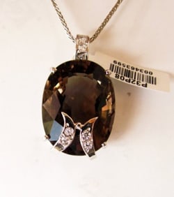 Smoky Topaz Pendant 24.66CT 25x15x11mm