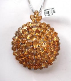 Citrine Pendant 62.78Ct 18k W/G Overlay