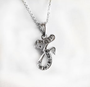 Initial Pendant 'Z' Diamond .09Ct 14k W/g