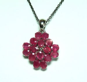 Natural Ruby Pendant 8.64Ct18k W/g Overlay 925 Silver
