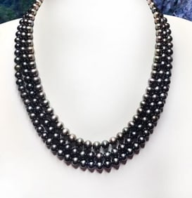 Triple-Strand Freshwater Pearl Strand Necklace