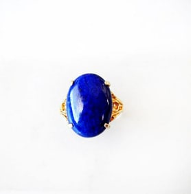 Natural Blue Lazuli Ring 16.70Ct 14k Y/g