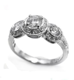 Engagement Ring 1.49 Carat 14k White Gold