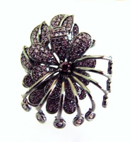 Creation Pink Diamond Ring 4.38Ct 18k B/g Overlay