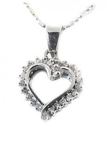 Heart Diamond Pendant .75 Carat with 14k in W/G
