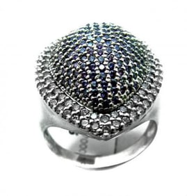 Amethyst Ring/Creations Dia 3.10 Carat 18k W/G Overlay