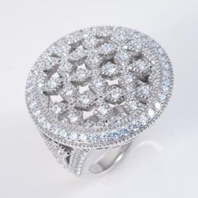 Antique Ring Diamonds Creation 2.00ct 8k W/g Over