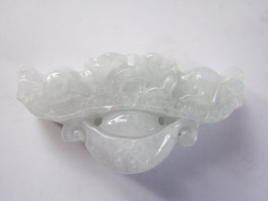 Natural White Jade Loose  Pendant Carve Squirrel