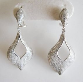 Creation Diamond Earrings 6.17Ct 18k W/g Overlay