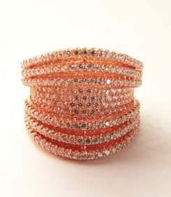 Creation Diamond Ring 5.50Ct 18k R/g Overlay