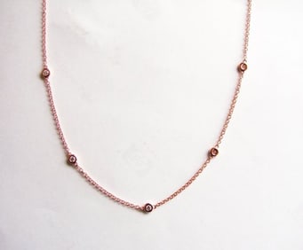 Creation, Diamond Pazel  Chain .90Ct 18k R/g Overlay