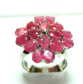 Natural Ruby Ring 8.64Ct18k W/g Overlay