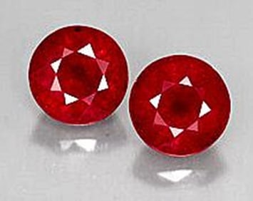 Loose Pairs Ruby Round 4.66Ct 7.2x5 mm