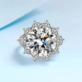 Women’s Moissanite Ring 11.20 Carat 18k W/G Overlay 925