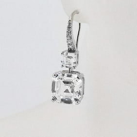 Dangle Earrings Creation, Diamond 18k W/G Overlay