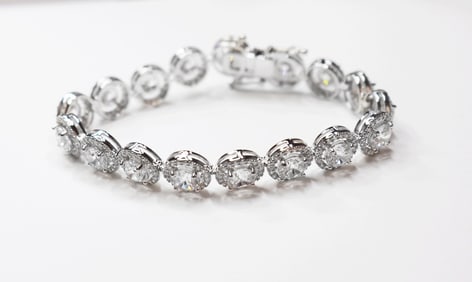 Creation, Diamond Bracelet 19.65CT 18k W/G Overlay 925
