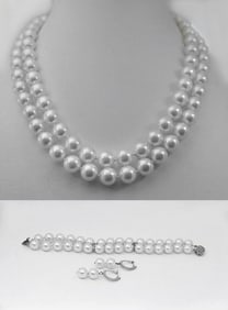 Swarovski Pearl 10mm 2 Layer Set & 925 Silver Clasps