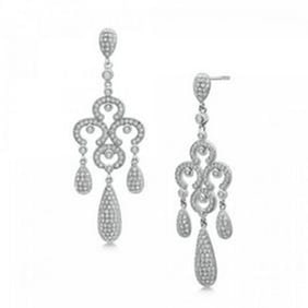 Creation Diamond Earrings 2.20Ct 18k W/g Overlay