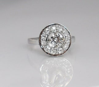 Anniversary Diamond Ring 1.21 Ct 14k W/g