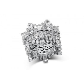 Creation, Diamond Entity Ring 11.58 Ct 18k W/g Overlay