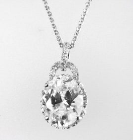 Creation Diamond/ Necklace 3.10CT 18k W/G Overlay