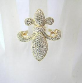 Fleur DeLi Ring Diamond Creation 1.94Ct 18k Y/g Overlay